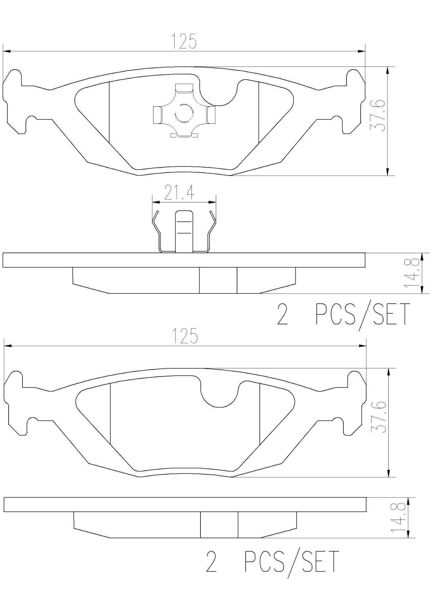 SAAB Disc Brake Pad Set - Rear (Ceramic) 32017602 - Brembo P71003N